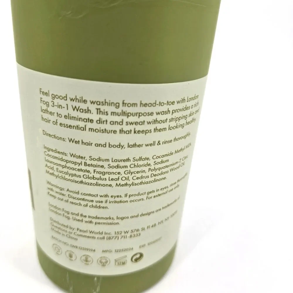 London Fog Eucalyptus & Cedar 3-in-1 Hair Face Body Wash 33oz